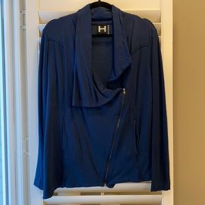 H by Bordeaux Navy Blue Zip Jacket, Small